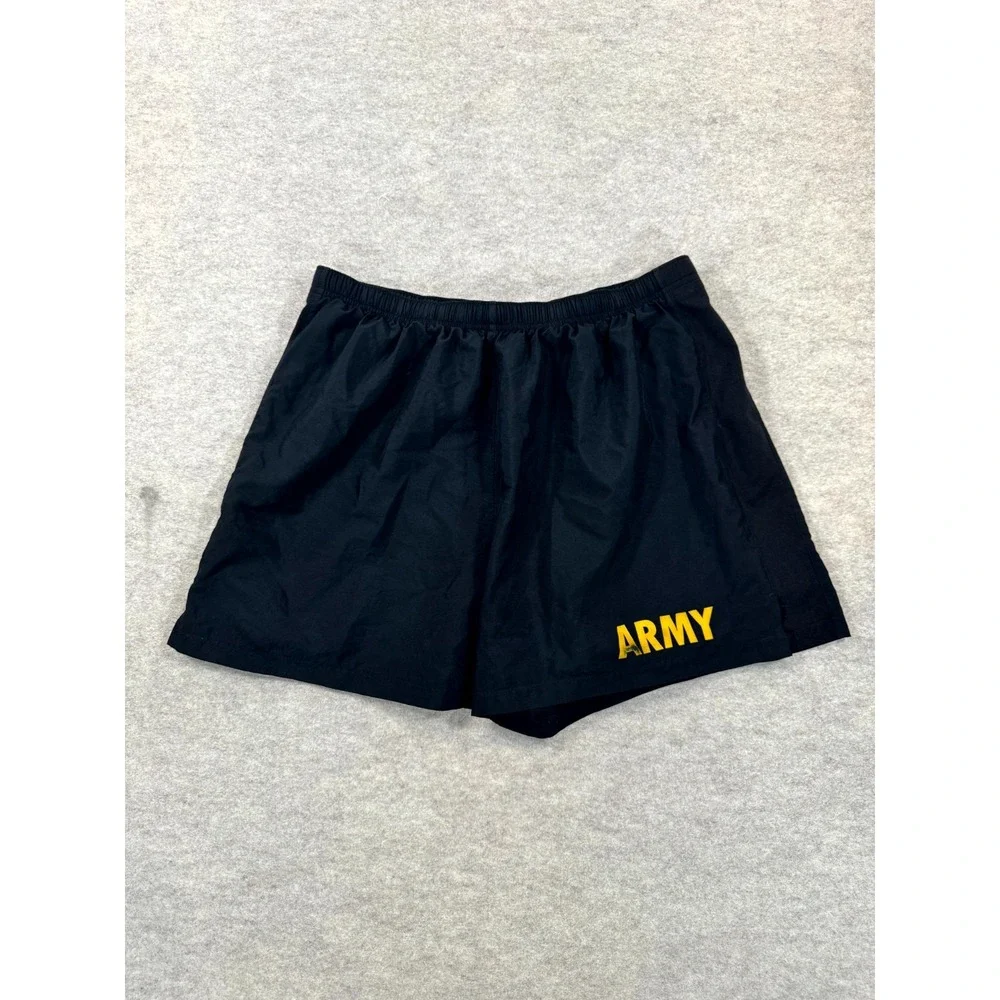 Army Shorts Trunks Mens M Black Physical Fitness Uniform Quick Drying Drawstring